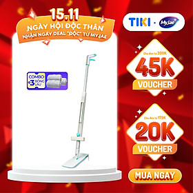 Mua Combo 3 Bông Lau + 1 Cây Lau Nhà MyJae Sợi Microfiber Tự Vắt Phun Sương Xoay 360 Độ Thông Minh 138cm