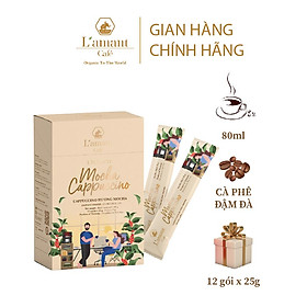 Cà phê hòa tan L'amant Cappucino vị Mocha thơm ngon (Hộp 12 gói x 25gr)