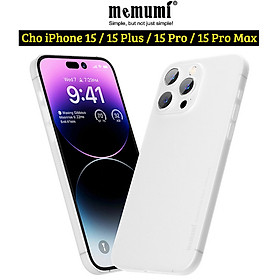 Ốp lưng nhám siêu mỏng 0.3mm cho iPhone 15, 15 Plus, 15 Pro, 15 Pro Max hiệu Memumi Slim - mặt lưng chống trượt, chống bám bẩn - Hàng nhập khẩu