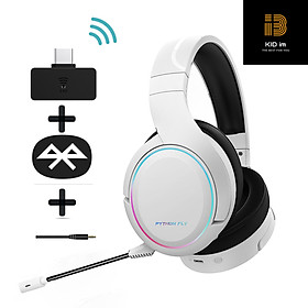 Mua Tai Nghe Bluetooth Chụp Tai và wireless 2.4G PYTHON FLY X6 PRO  Mic linh hoạt và có thể tháo rời cho Mobile  laptop  PC  PS4  PS5  Switch  Xbox  2.4G Type-C dongle -LED RGB Trắng - Hàng Chính Hãng