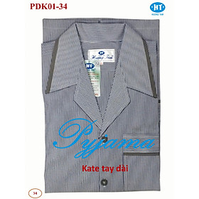 Bộ Pyjama HUONGTAM Kate tay dài nam cao cấp(PDK01N11). Chất liệu Kate loại tốt: mềm mại, thoáng mát, không phai màu