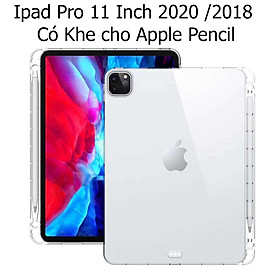 Case Ốp Lưng Chống Sốc Trong Dành Cho Ipad Pro 11 Inch 2020 Có Khe cho Apple Pencil