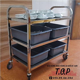 Mua *Video* Xe Đẩy Nhựa 3 Tầng  Xe Dọn Thức Ăn 3 Tầng Bằng Inox