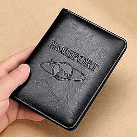 Bao Da Vỏ Bọc Đựng Hộ Chiếu, Ví Đựng Passport Cover Cao Cấp (Màu Đen)