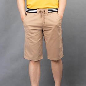 Quần short nam kaki vải mềm mịn lưng thun có dây chun kéo co giãn cao cấp psqkn26
