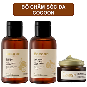 Bộ 3 Chăm sóc da cocoon: Gel rửa mặt  bí đao 140ml + Toner bí đao 140ml + Mặt nạ bí đao 30ml