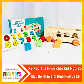 Đồ Chơi Thông Minh Xe Kéo Thả Hình Khối Kết Hợp Số Đếm - Đồ Chơi Thông Minh Vinatoys