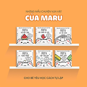 Combo 6 cuốn truyện tranh Ehon Nhật Bản - Những Mẩu Chuyện Vụn Vặt Của Maru (Maru và hạt dưa; Maru một ngày xui xẻo, Maru quét nhà, Maru tập rửa bát, Maru rụng răng, Maru đi vệ sinh) - Dành cho trẻ từ 2 - 8 tuổi