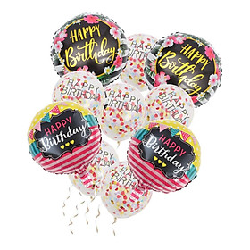 10PCS Confetti Foil Balloon Birthday Balloons Party Wedding Decor Set