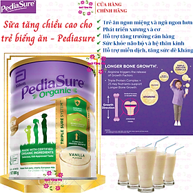 Sữa hữu cơ cho trẻ biếng ăn từ 1-10 tuổi Úc Pediasure Organic Vanilla giúp phát triển cân đối chiều cao, cân nặng, trí não - QuaTangMe Extaste