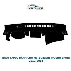 Thảm Taplo dành cho xe Mitsubishi Pajero Sport 2012 đến 2021 chất liệu Nhung, da Carbon, da vân gỗ