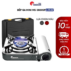 Bếp Ga Mini Inox Chống Rỉ MS-3800SP - Công Suất 2900W Vòng Chắn Gió Bảo Hiểm Chống Nổ Hàng Chính Hãng