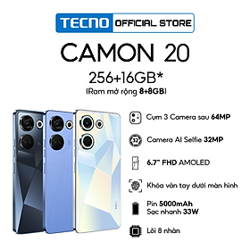 Mua Điện thoại Tecno CAMON 20 8GB/256GB - Camera 64MP + 32MP | 5000 mAh | Sạc nhanh 33W | 6.7   FHD AMOLED - BH 13 Tháng - Hàng Chính Hãng