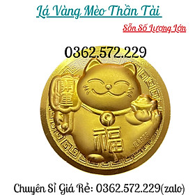 [Sỉ Rẻ ] Xu Lá Vàng Mèo Thần Tài Mạ Vàng 24k Kèm Túi Phúc- Lộc May Mắn Làm Quà Tặng Ý Nghĩa- Lì Xì Tết 2023