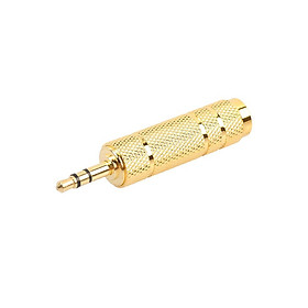 Metal 3.5mm Male Stereo Plug to 6.35mm Female Jack Adaptor Gold Plated