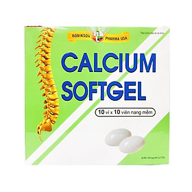 Hộp 100 viên CALCIUM SOFTGEL - Bổ Sung Canxi, Vitamin D3- Phòng Ngừa Loãng