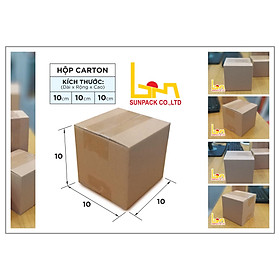 20 Hộp Carton Đóng Hàng 10x10x0 - Giá Nhà Sản Xuất Bao Bì Bình Minh- Hộp Gói Hàng Nhỏ Dầy Chắc