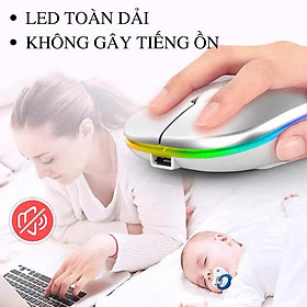 Mua Chuột bluetooth Không Dây Siêu Mỏng Không Gây Tiếng Ồn Có Đèn led Nhiều Màu Sắc kết nối và sử dụng nhiều loại thiết bị