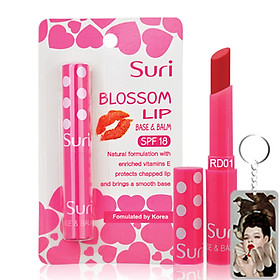 Son dưỡng ẩm bảo vệ môi chiết xuất trái bơ mỡ Suri Blossom Lip Hàn Quốc 1.8g RD01. Đỏ tặng kèm móc khoá