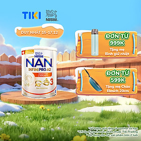 Sữa bột NAN INFINIPRO A2 3 với công thức đầu tiên chứa đạm A2, 6HMO & Lợi khuẩn kép nhập khẩu Thụy Sĩ - Hộp 800g (2 - 6 tuổi)