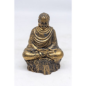 Tượng Phật Thích Ca Mâu Ni ngồi thiền bằng đá sơn nhũ vàng