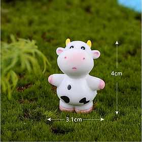 Mua KHO-HN * Mô hình đàn bò sữa béo ú xinh xắn trang trí tiểu cảnh  móc khóa  DIY