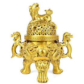 Mua Đỉnh đồng lư hương đúc nổi 3d đồ thờ phụng cao cấp bằng đồng thau Hồng Thắng