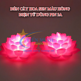 Mua Đèn Cầy Hoa Sen Điện Tử Dùng Pin 3A  hình hoa sen  chip LED SMD siêu bền  công tắc (on/off)