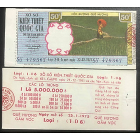 Tờ vé số Việt Nam phát hành năm 1975 sưu tầm