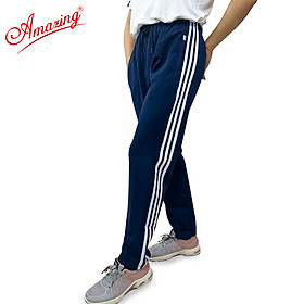 Quần thun thể dục co giãn 4 chiều 3 sọc Amazing cho bé gái và bé trai, dày, nặng tay, form body