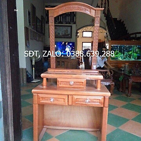 Mua Bàn trang điểm gỗ xoan đào 2 tầng 3 ngăn