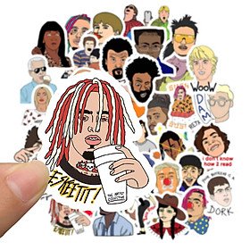 Set 60 Sticker Hip Hop Rapper