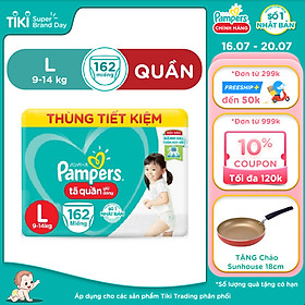 Thùng Tã Quần Pampers Giữ Dáng Megabox - Tặng Chảo Sunhouse 18cm
