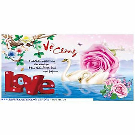 Tranh đính đá vợ chồng tình thiên thu -YN5415
