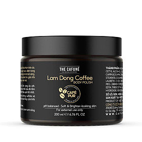 Tẩy Tế Bào Chết Lâm Đồng Coffee Body Polish The Cafuné tẩy da chết body, da mền mịn, trắng sáng mờ thâm 200ml