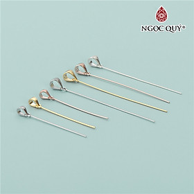 Charm bạc móc khoen dài móc mặt dây chuyền - Ngọc Quý Gemstones