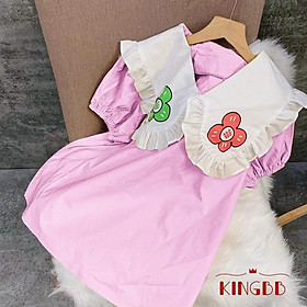 Đầm váy babydoll thêu hoa cho bé gái đi chơi đi học mát từ 12-40kg hàng thiết kế cao cấp