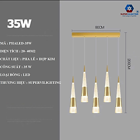 Mua Đèn thả trần decor quán cafe trang trí phòng khách bàn ăn phòng ngủ hình trụ giọt nước ống mạ vàng