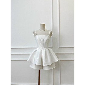 Sét Áo 2 Dây Peplum + Quần Short Taffta Cạp Cao Cực Xinh - YUME Y0672