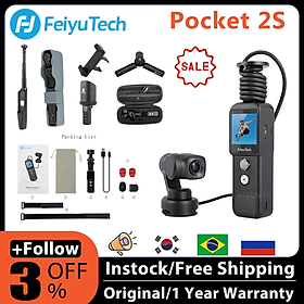 Feiyutech Feiyu Pocket 2s 3 trục Gimbal Phân chia Thiết kế Thiết kế từ trường 1 / 2,5 inch Trường 130 ° Trường xem Ultra HD 4K Màu sắc: Túi 2S combo