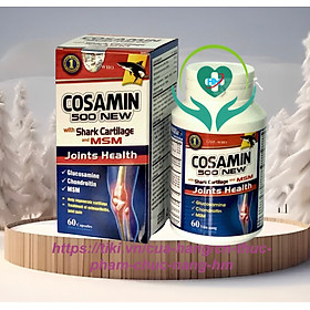 COSAMIN 500 NEW with Shark cartilage and MSM (Glucosamine ) Vinaphar 60 viên -Tăng Tiết Dịch Khớp,Mô Sụn,Thoái Hóa Khớp