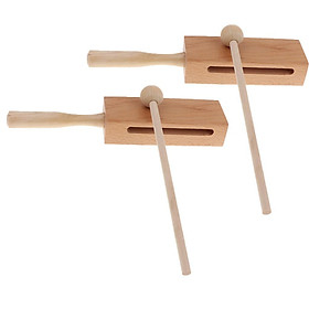 2 Kit Finest Wood Block Hand Percussion + Mallet for Kid Music Early Leaning