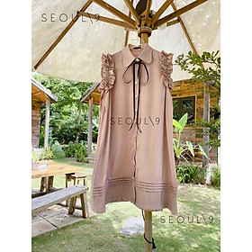 Morela dress đầm suông bèo tay màu hồng nude