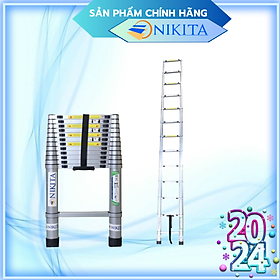 Mua Thang rút đơn đai nhôm 3m8  ống thang dày chắc  chân thang chống trượt  chính hãng Nikita