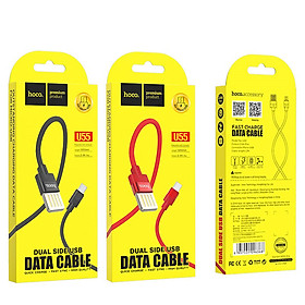 Mua CÁP SẠC NHANH DÂY DÙ ANDROID 2.4A HOCO U55 - DÀI 1.2M - MÀU ĐEN/ ĐỎ