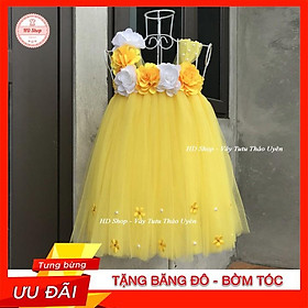 Váy tutu cho bé ️️ Váy tutu vàng hoa hồng vàng trắng cho bé gái 0 đến 6 tuổi