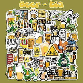 Sticker đồ uống beer Cắt Sẵn Hình Dán Trang Trí Mũ Bảo Hiểm Laptop Điện Thoại Ván Trượt Sổ tay Notebook