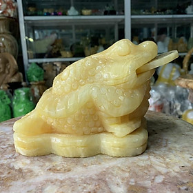 Mua Cụ Thiềm Thừ  Cóc 3 Chân  Cóc Ngậm Tiền Đá Ngọc Hoàng Long - ngang 20cm