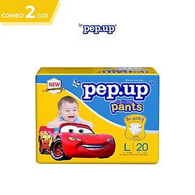 Combo 2 gói tã quần em bé Pep.up Cottony 3D gói trung