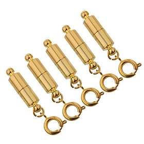 Pack of 5pcs Assorted Color - Gold, Silver & Platinum Magnetic Lobster Clasps for Jewelry Necklace Bracelet - Length: 1.18 inch, Diameter: 0.24 inch